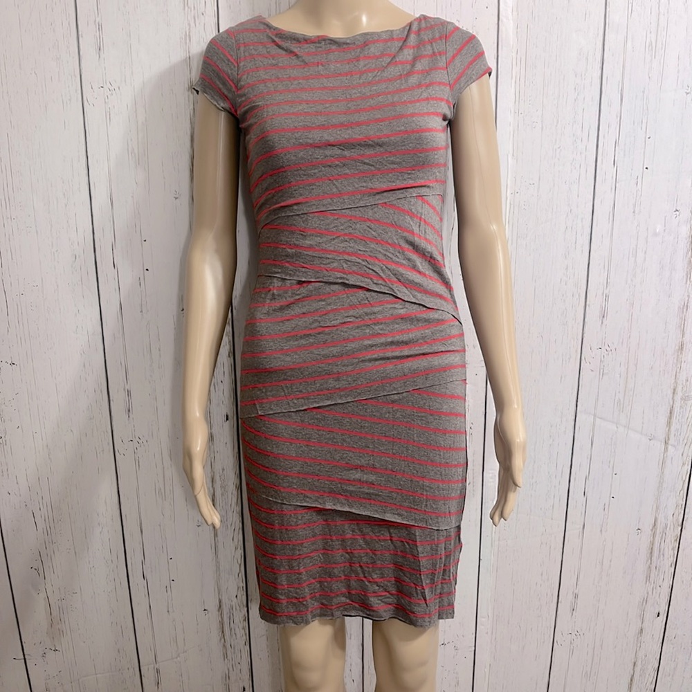 BAILEY 44 Rayon Spandex Blend Striped Tiered Layering Bodycon Dress Size Small